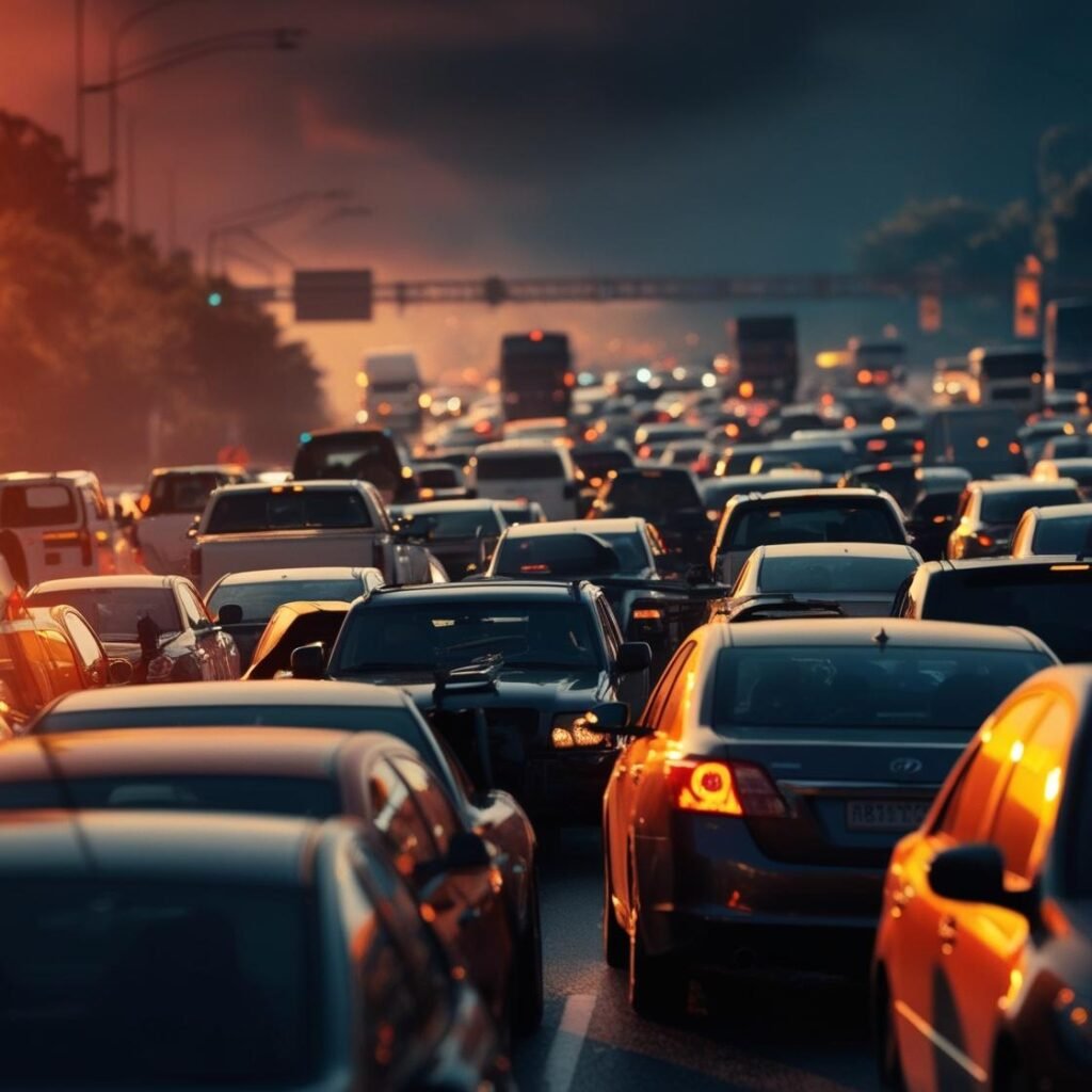 Crie uma imagem de uma congestionamento de trânsito (3)