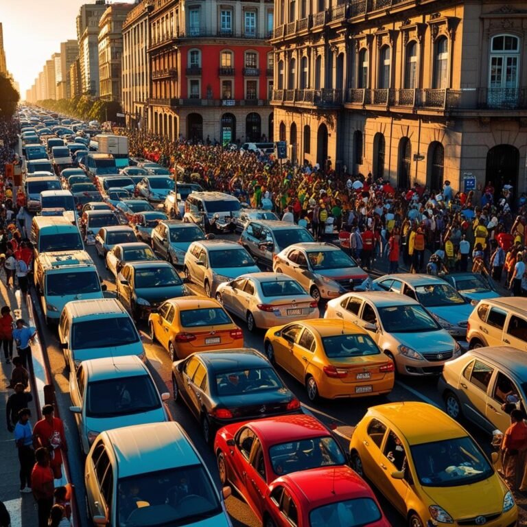 Faça uma imagem de um trânsito congestionado, na Avenida Paulista, em São Paulo (2)